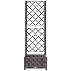 vidaXL Pflanzkübel mit Rankgitter Braun 40x40x121,5 cm PP