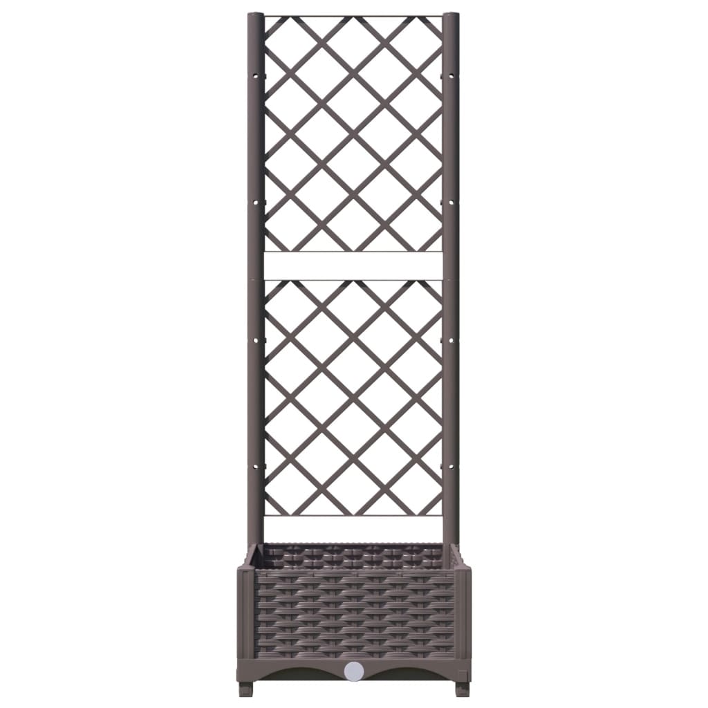 vidaXL Pflanzkübel mit Rankgitter Braun 40x40x121,5 cm PP