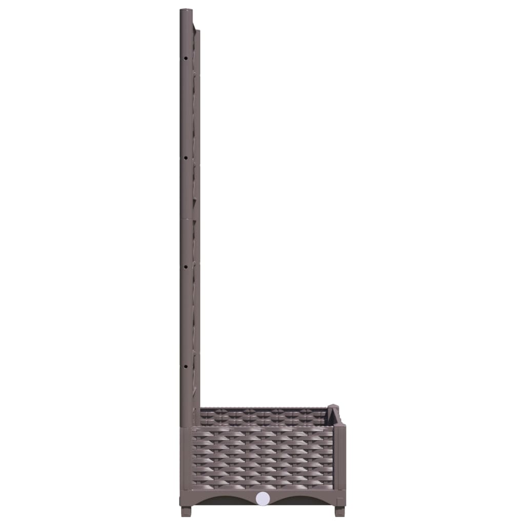 vidaXL Pflanzkübel mit Rankgitter Braun 40x40x121,5 cm PP