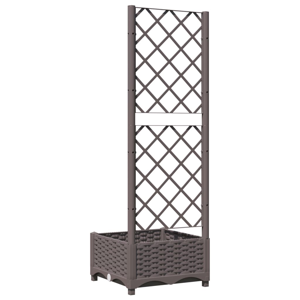 vidaXL Pflanzkübel mit Rankgitter Braun 40x40x121,5 cm PP