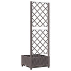 vidaXL Pflanzkübel mit Rankgitter Braun 40x40x121,5 cm PP