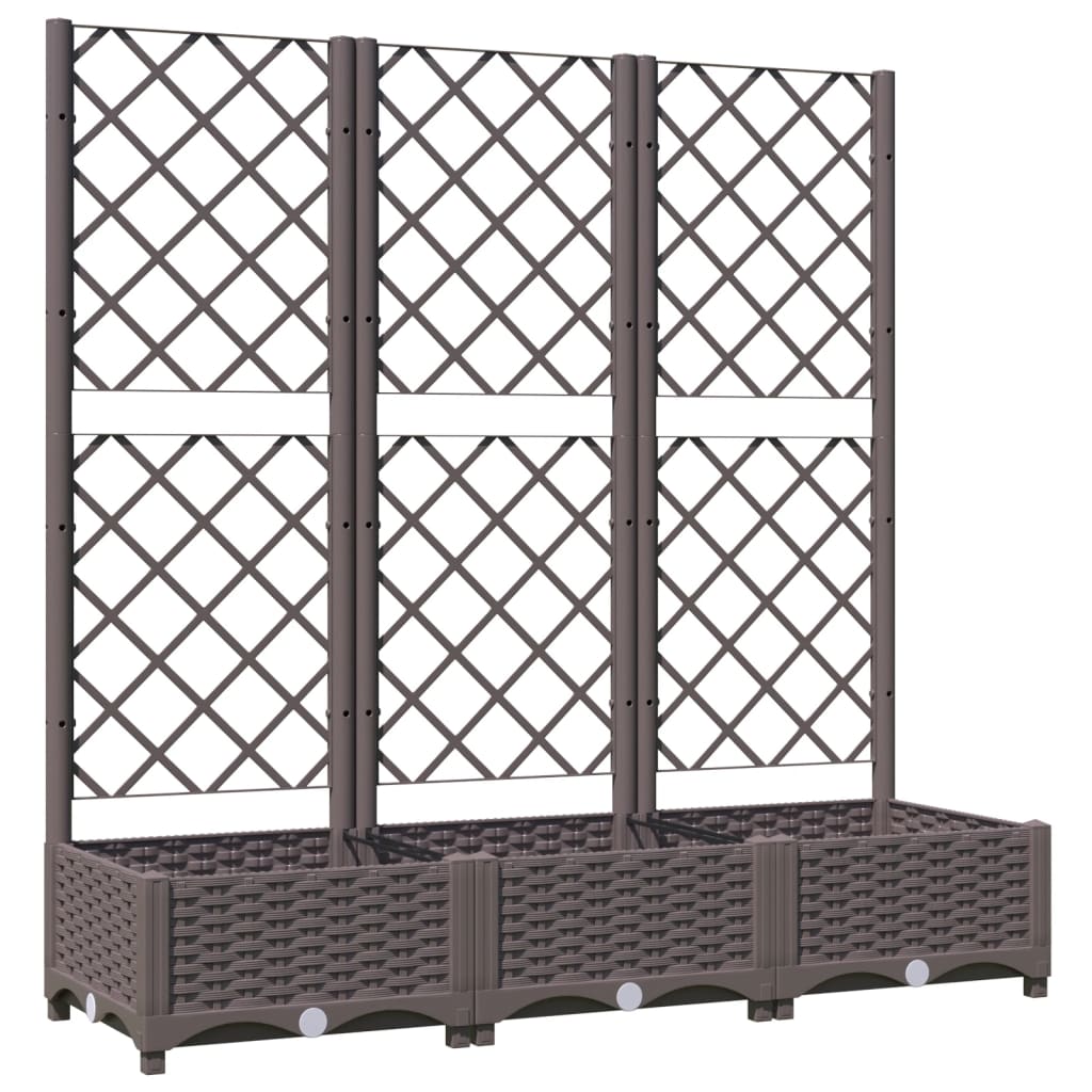 vidaXL Garten-Pflanzgefäß mit Spalier Braun 120 x 40 x 121,5 cm PP