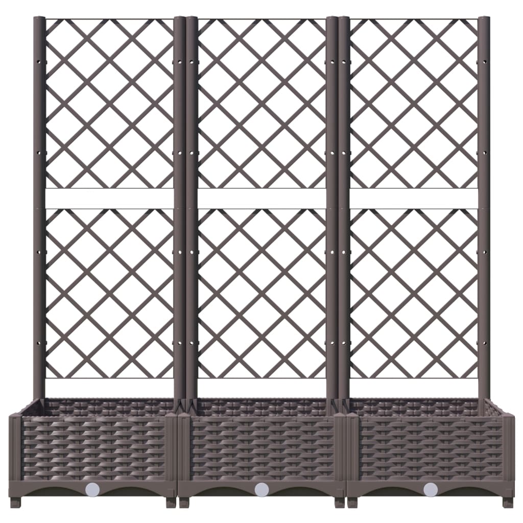 vidaXL Garten-Pflanzgefäß mit Spalier Braun 120 x 40 x 121,5 cm PP
