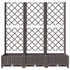 vidaXL Garten-Pflanzgefäß mit Spalier Braun 120 x 40 x 121,5 cm PP