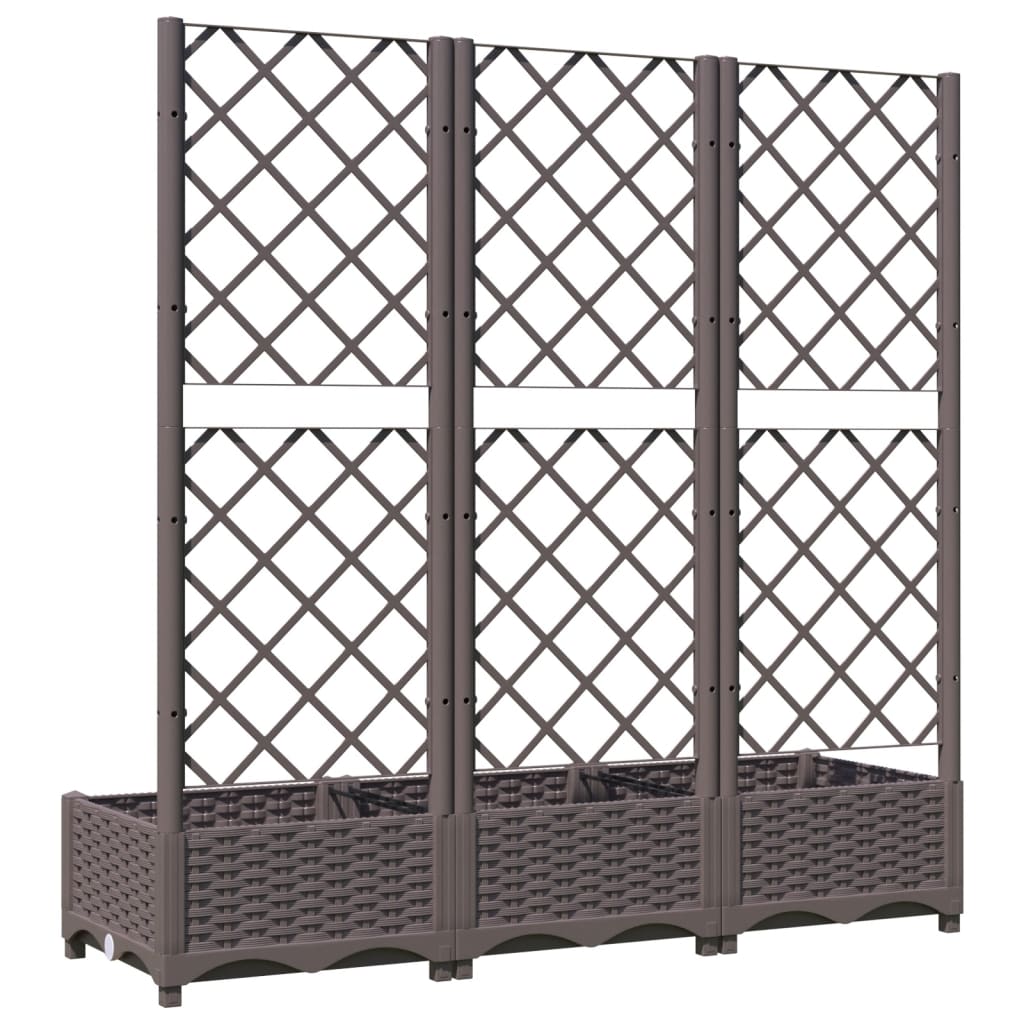 vidaXL Garten-Pflanzgefäß mit Spalier Braun 120 x 40 x 121,5 cm PP