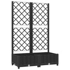 vidaXL Gartenpflanzgefäß mit Spalier Schwarz 80 x 40 x 121,5 cm PP