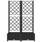 vidaXL Gartenpflanzgefäß mit Spalier Schwarz 80 x 40 x 121,5 cm PP