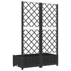 vidaXL Gartenpflanzgefäß mit Spalier Schwarz 80 x 40 x 121,5 cm PP