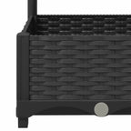 vidaXL Gartenpflanzgefäß mit Spalier Schwarz 80 x 40 x 121,5 cm PP