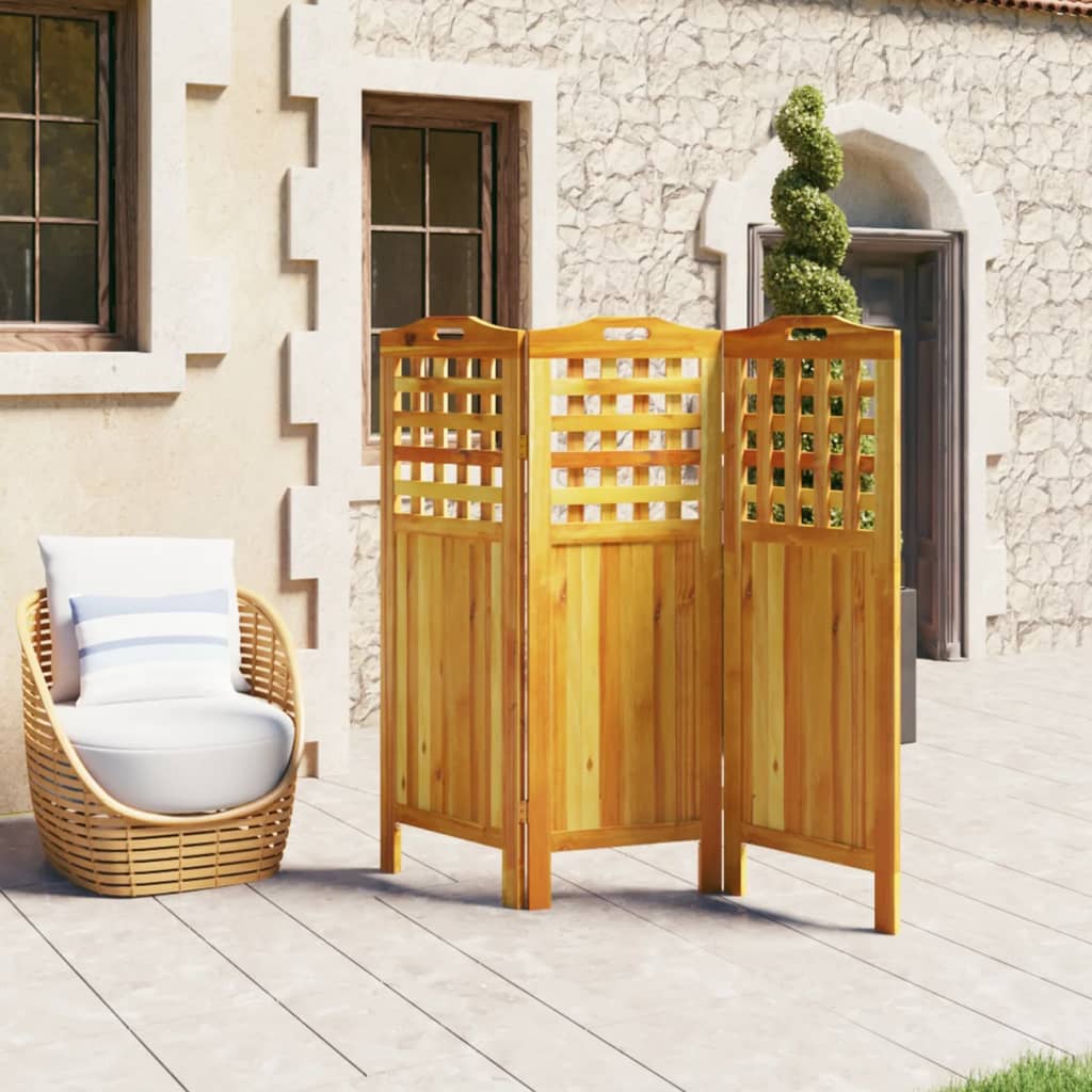 vidaXL 3-tlg. Paravent 121,5x2x115 cm Massivholz Akazie