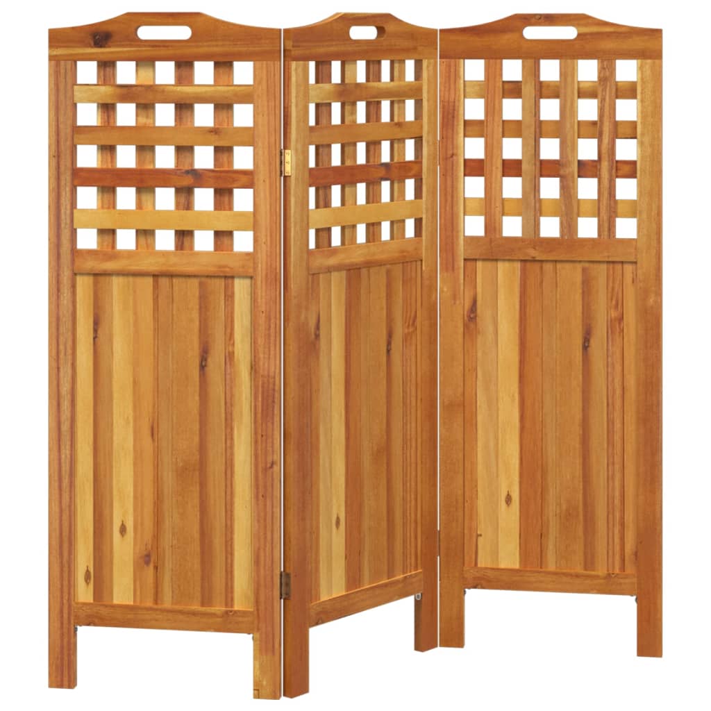 vidaXL 3-tlg. Paravent 121,5x2x115 cm Massivholz Akazie