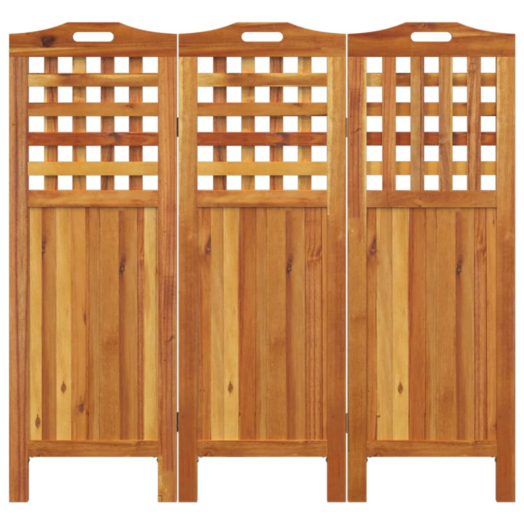 vidaXL 3-tlg. Paravent 121,5x2x115 cm Massivholz Akazie