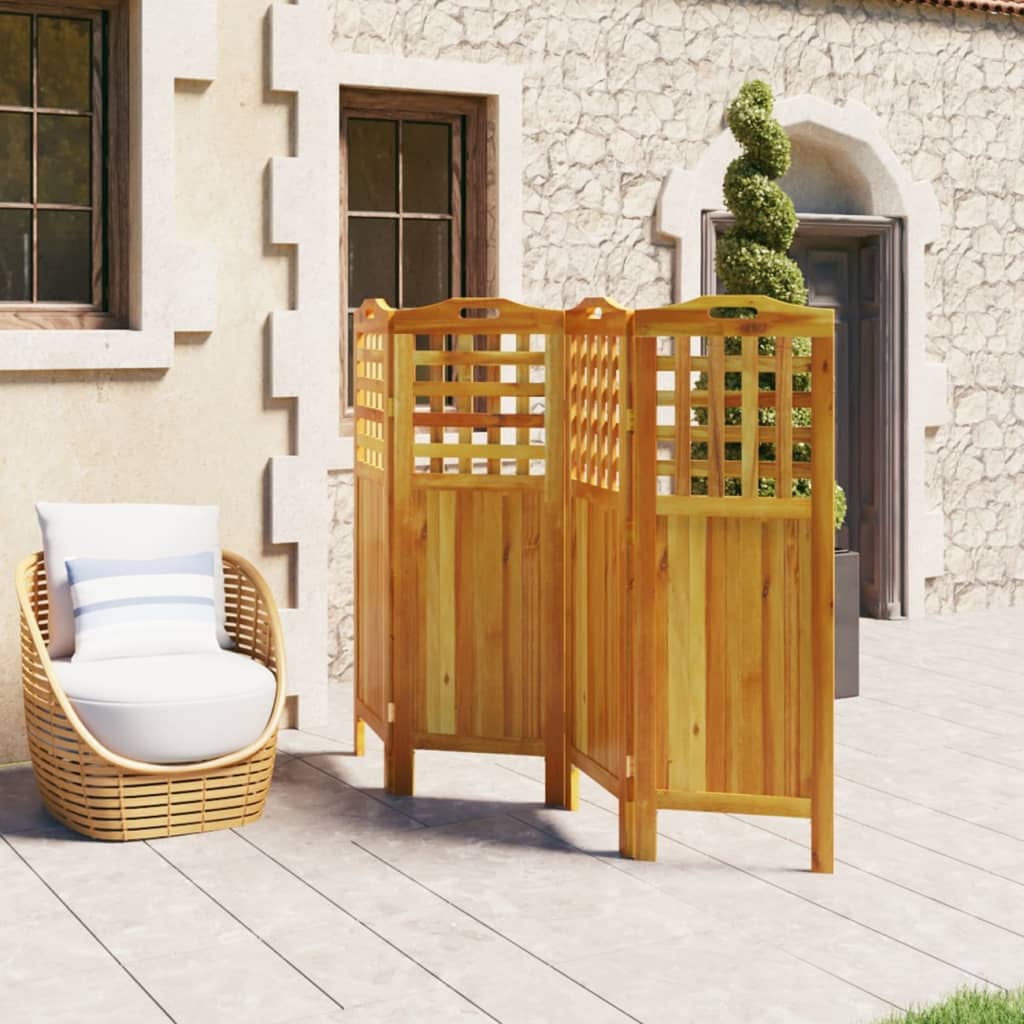 vidaXL 4-tlg. Paravent 162x2x115 cm Massivholz Akazie
