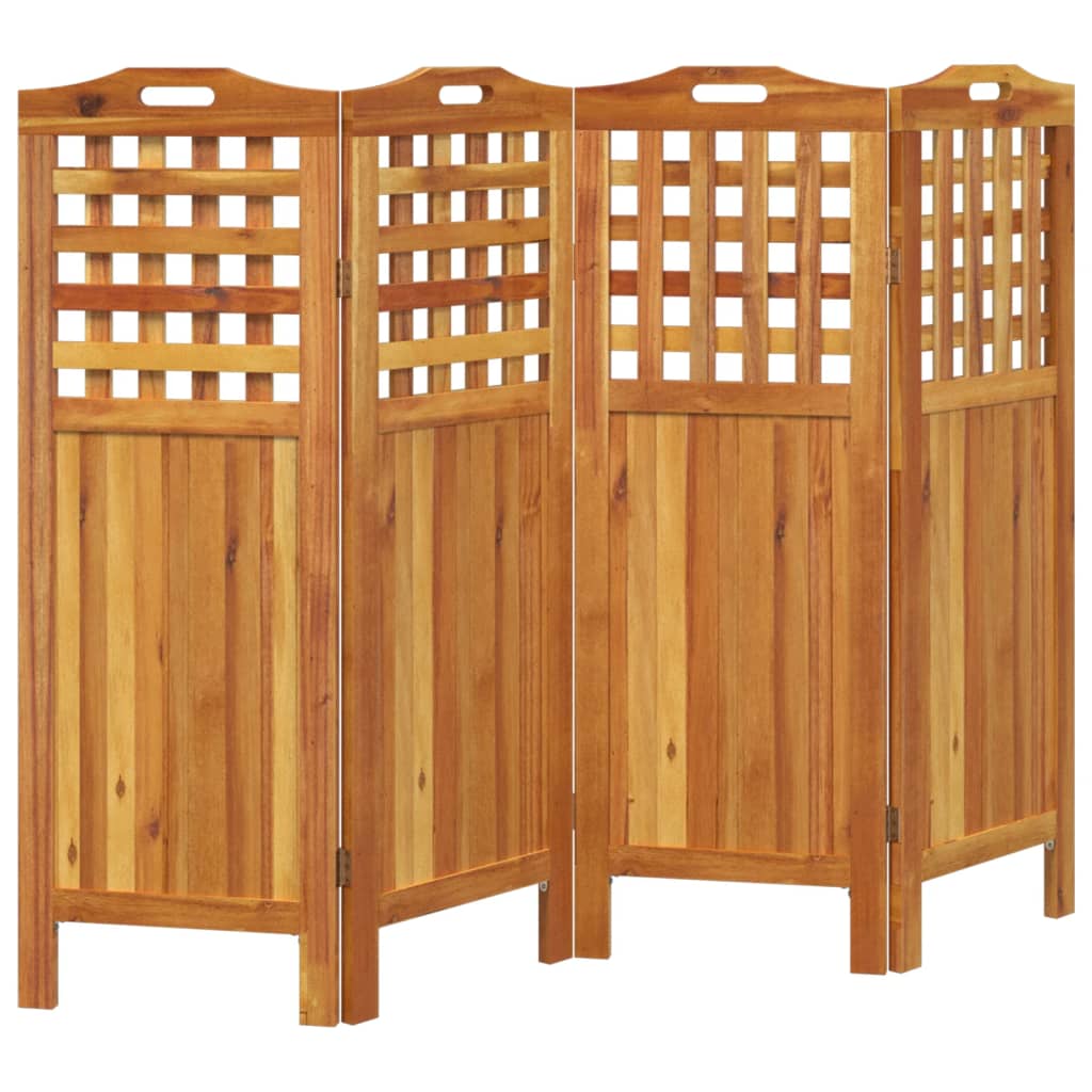 vidaXL 4-tlg. Paravent 162x2x115 cm Massivholz Akazie