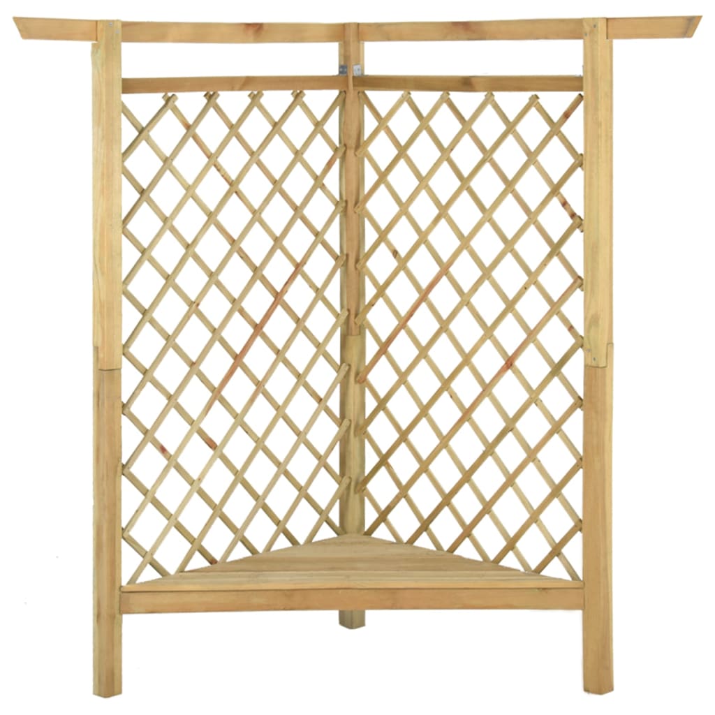 vidaXL Eckpergola mit Bank 166x81x174 cm Kiefernholz Imprägniert