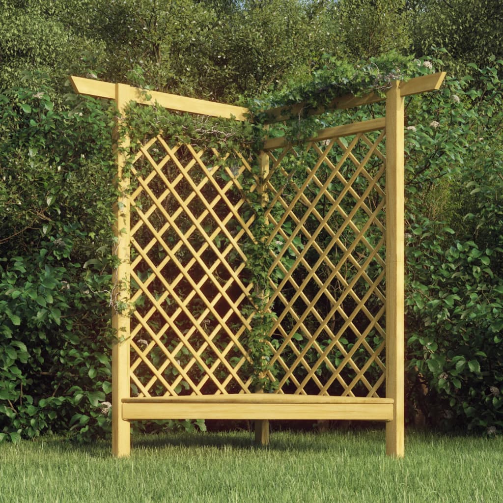 vidaXL Eckpergola mit Bank 166x81x174 cm Kiefernholz Imprägniert