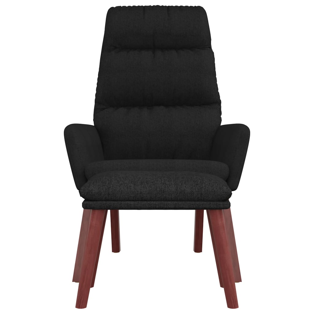 vidaXL Relaxsessel mit Hocker Schwarz Stoff