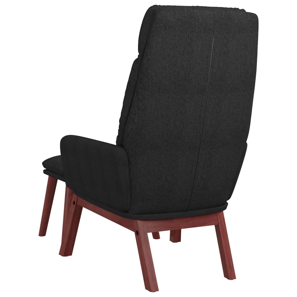 vidaXL Relaxsessel mit Hocker Schwarz Stoff