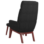 vidaXL Relaxsessel mit Hocker Schwarz Stoff