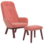 vidaXL Relaxsessel mit Hocker Rosa Samt