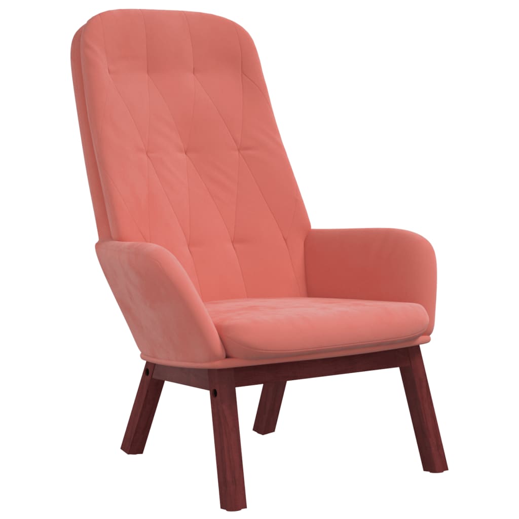 vidaXL Relaxsessel mit Hocker Rosa Samt