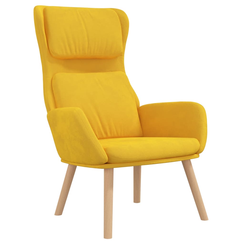 vidaXL Relaxsessel mit Hocker Senfgelb Samt