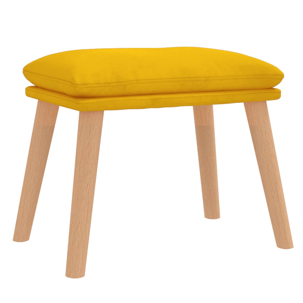 vidaXL Relaxsessel mit Hocker Senfgelb Samt