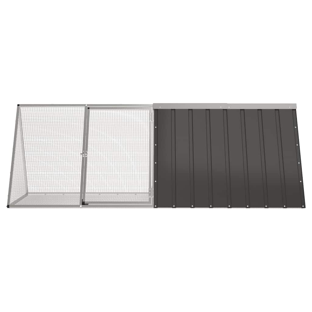 vidaXL Kaninchenkäfig Anthrazit 201,5x80,5x71 cm Verzinkter Stahl