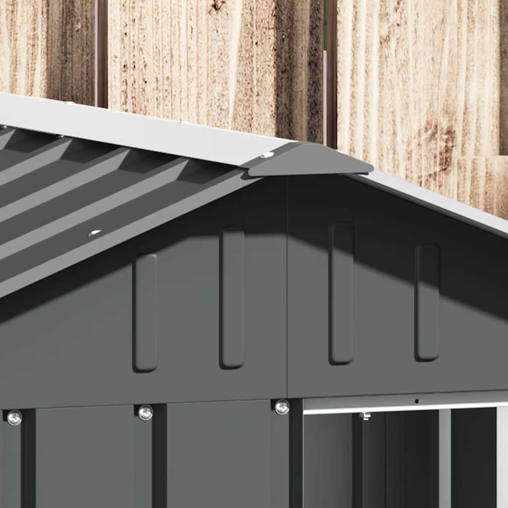 vidaXL Hundehütte Anthrazit 116,5x103x81,5 cm Verzinkter Stahl