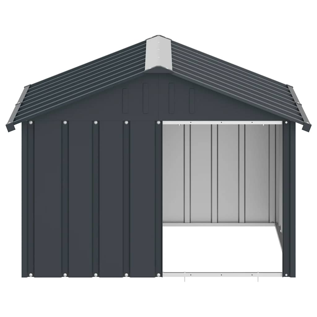 vidaXL Hundehütte Anthrazit 116,5x103x81,5 cm Verzinkter Stahl