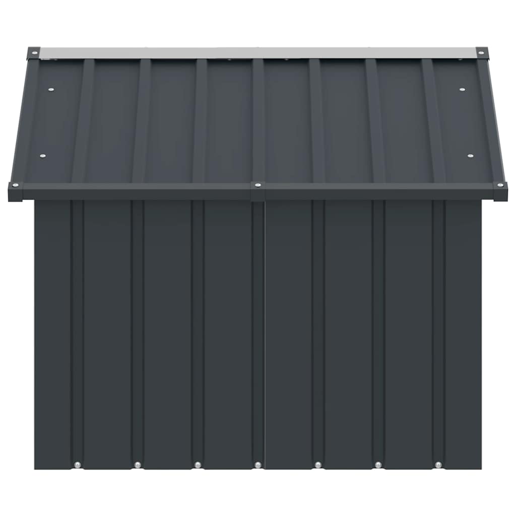 vidaXL Hundehütte Anthrazit 116,5x103x81,5 cm Verzinkter Stahl