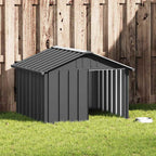 vidaXL Hundehütte Anthrazit 116,5x103x81,5 cm Verzinkter Stahl