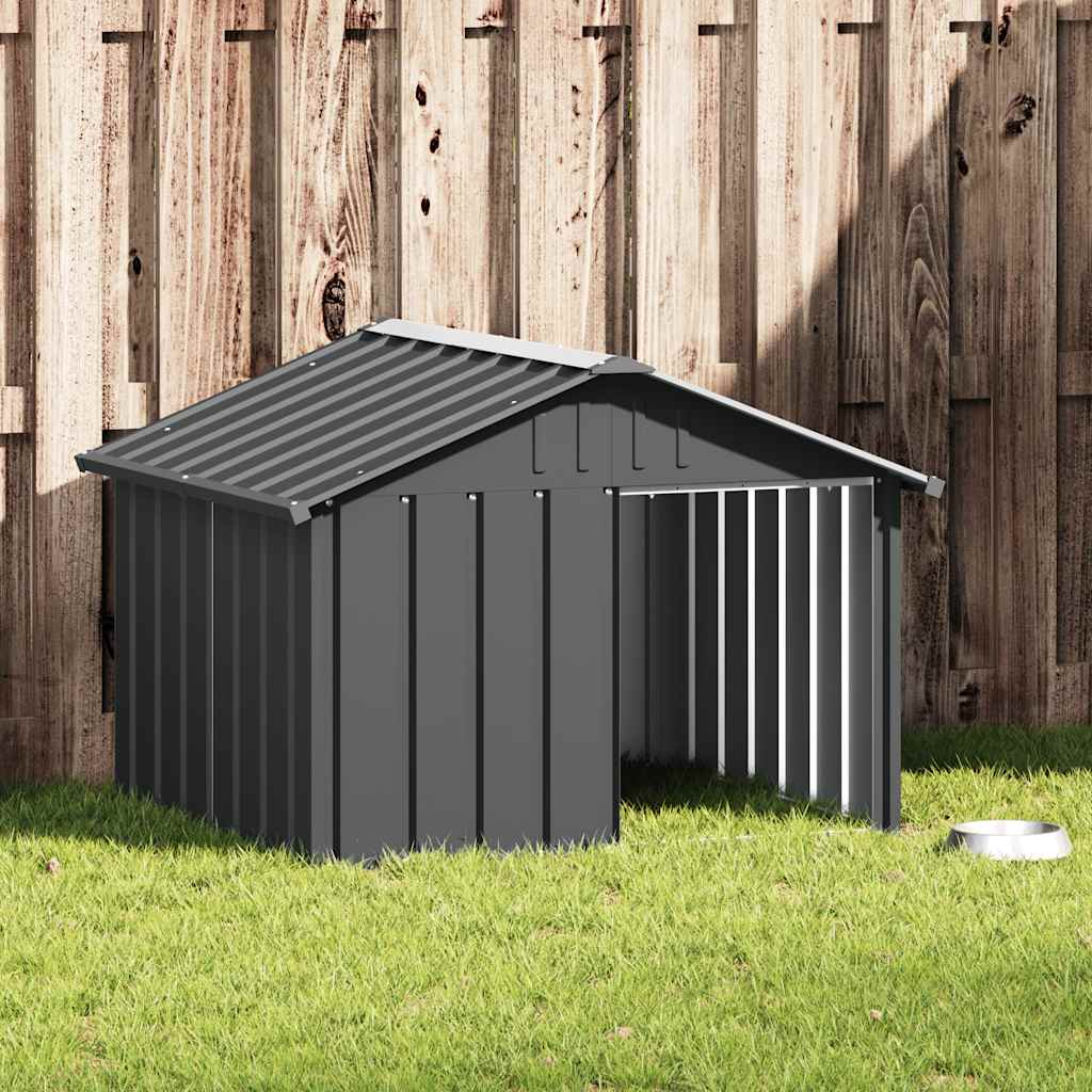 vidaXL Hundehütte Anthrazit 116,5x103x81,5 cm Verzinkter Stahl
