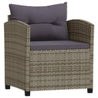 vidaXL 7-tlg. Garten-Lounge-Set mit Kissen Poly Rattan Grau