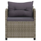 vidaXL 7-tlg. Garten-Lounge-Set mit Kissen Poly Rattan Grau