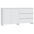 vidaXL 2-tlg. Sideboard Weiß Holzwerkstoff