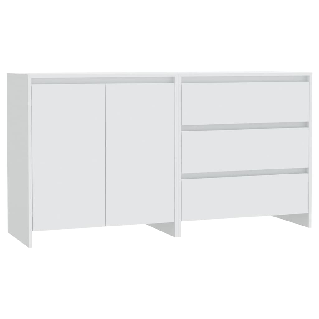 vidaXL 2-tlg. Sideboard Weiß Holzwerkstoff