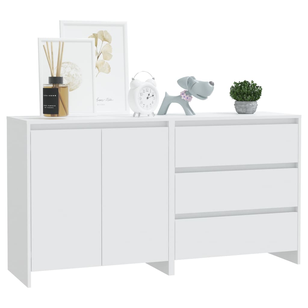 vidaXL 2-tlg. Sideboard Weiß Holzwerkstoff