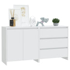 vidaXL 2-tlg. Sideboard Weiß Holzwerkstoff