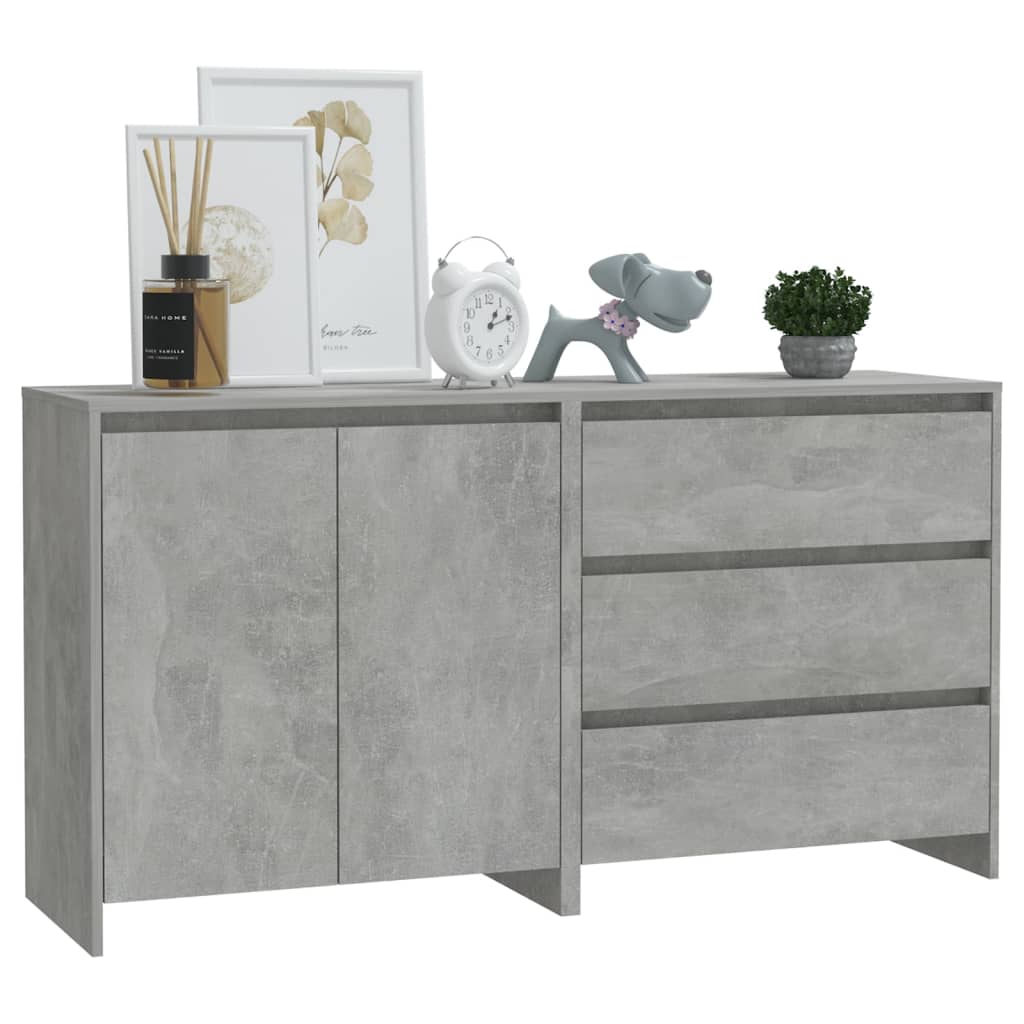vidaXL 2-tlg. Sideboard Betongrau Holzwerkstoff