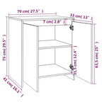 vidaXL 2-tlg. Sideboard Betongrau Holzwerkstoff