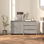 vidaXL 2-tlg. Sideboard Betongrau Holzwerkstoff