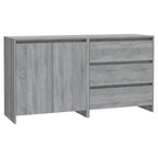vidaXL 2-tlg. Sideboard Grau Sonoma Holzwerkstoff