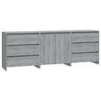 vidaXL 3-tlg. Sideboard Grau Sonoma Holzwerkstoff