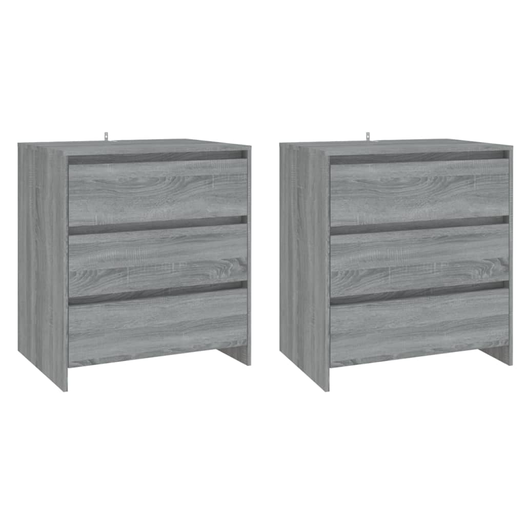 vidaXL 3-tlg. Sideboard Grau Sonoma Holzwerkstoff