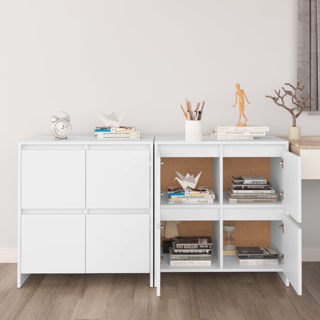 vidaXL Sideboards 2 Stk. Weiß 70x41x75 cm Holzwerkstoff