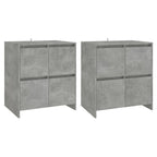 vidaXL Sideboards 2 Stk. Betongrau 70x41x75 cm Holzwerkstoff