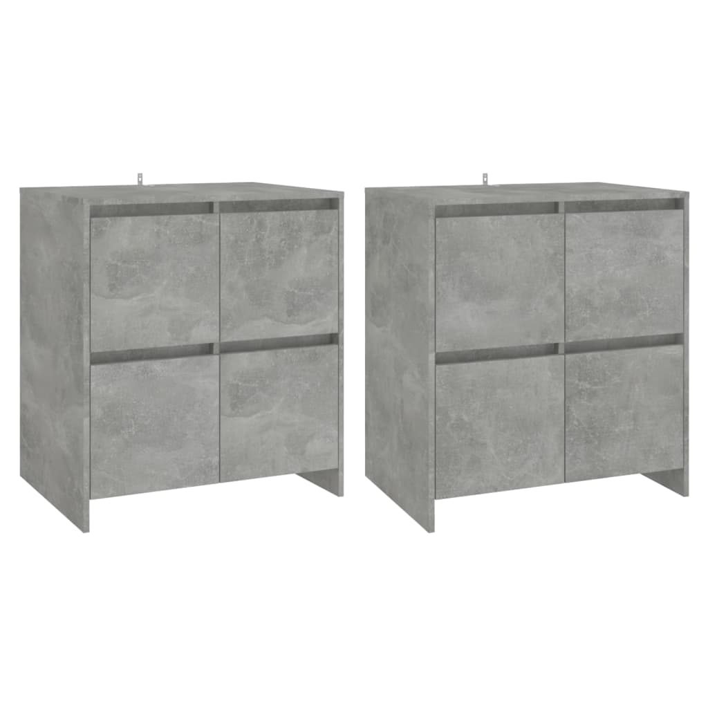 vidaXL Sideboards 2 Stk. Betongrau 70x41x75 cm Holzwerkstoff