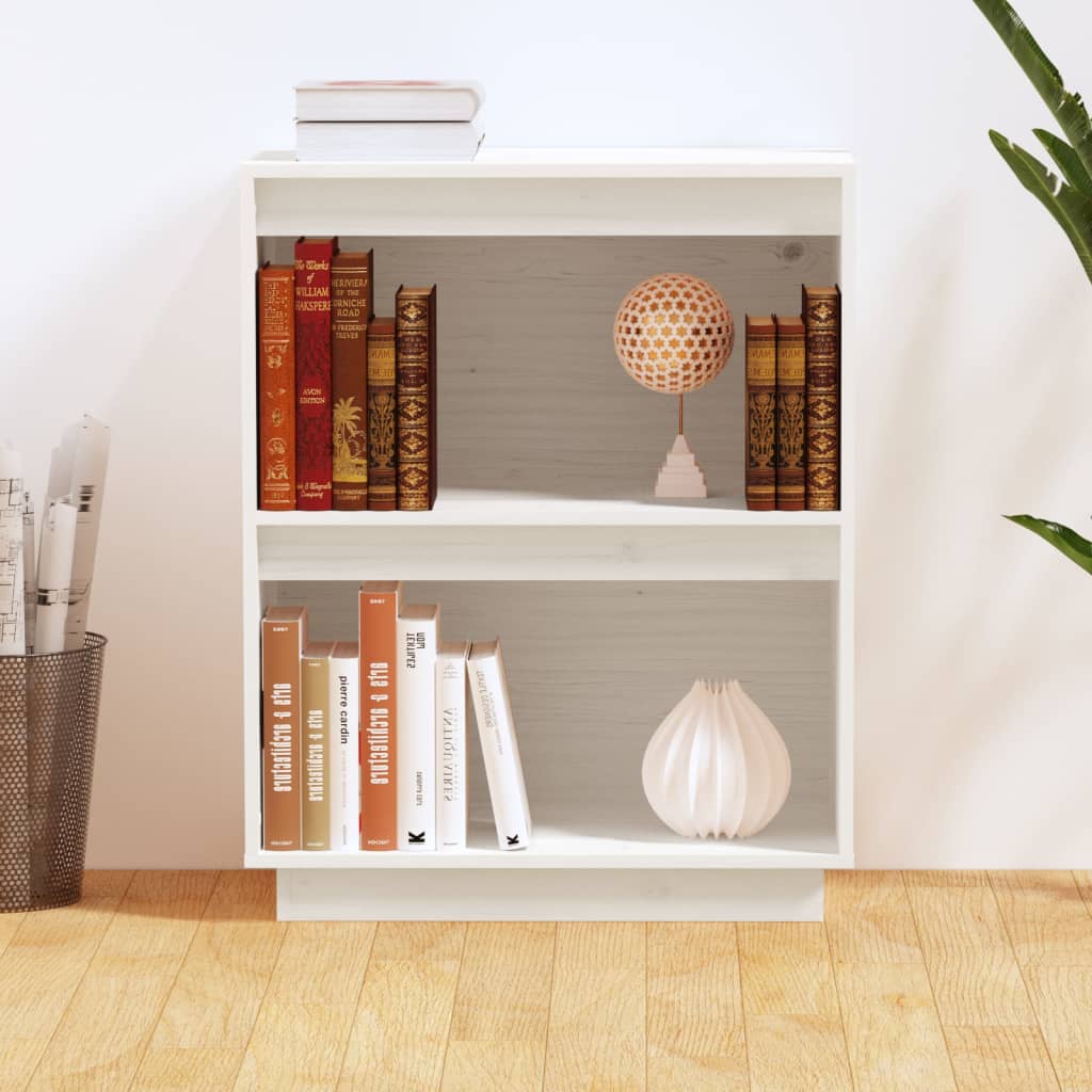 vidaXL Beistellschrank Weiß 60x34x75 cm Massivholz Kiefer