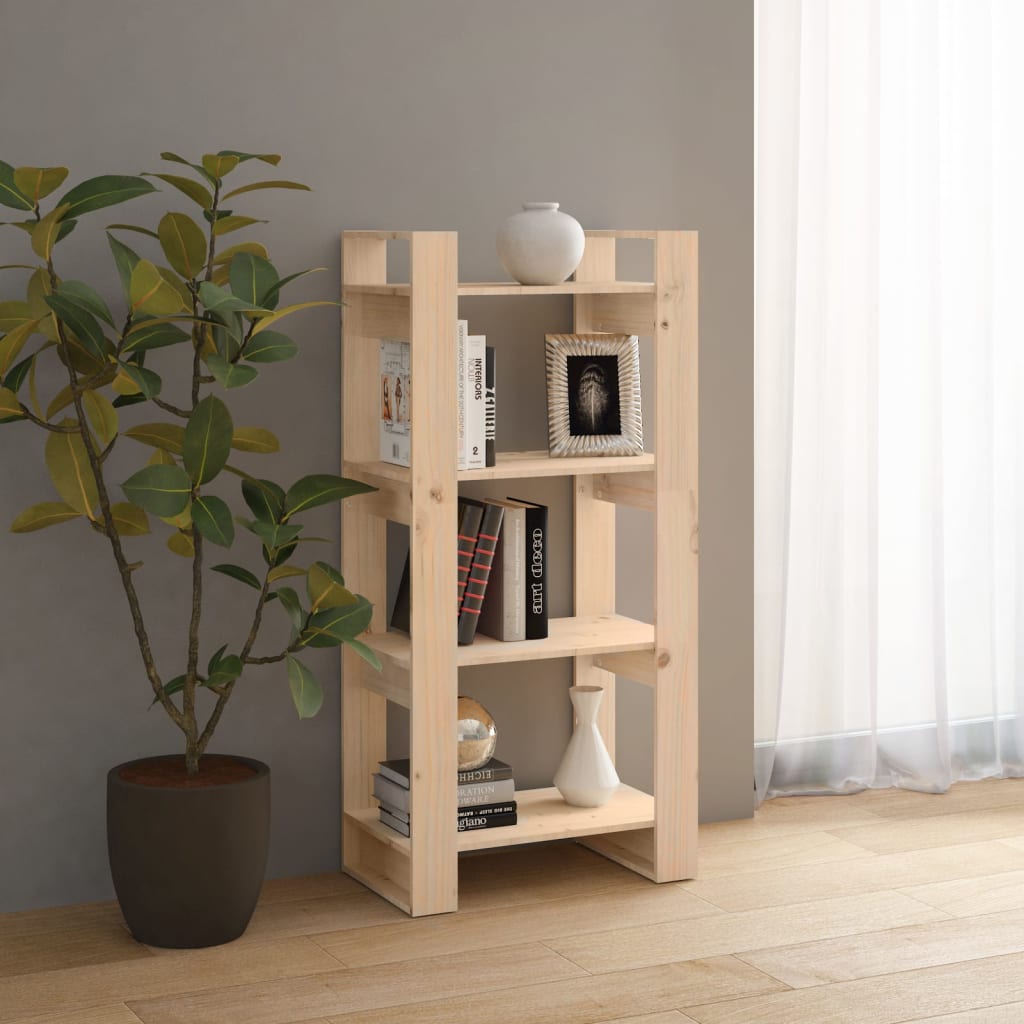 vidaXL Bücherregal/Raumteiler 60x35x125 cm Massivholz